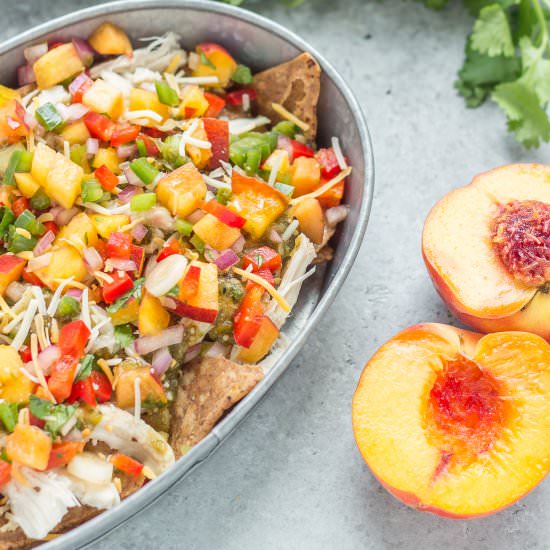 Chicken Nachos with Peach Salsa