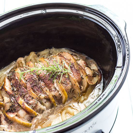 Slow Cooker Apple Rosemary Pork Loin