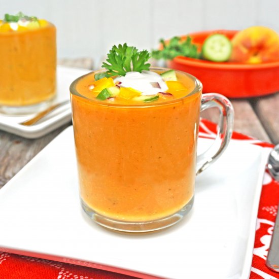 Peach and Roasted Jalapeno Gazpacho