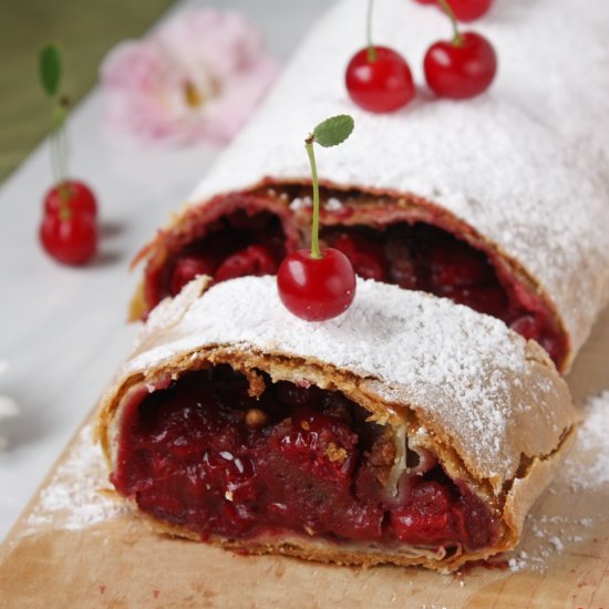 Viennese Sour Cherry Strudel