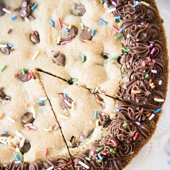 Giant Chocolate Chip Cookie Cake