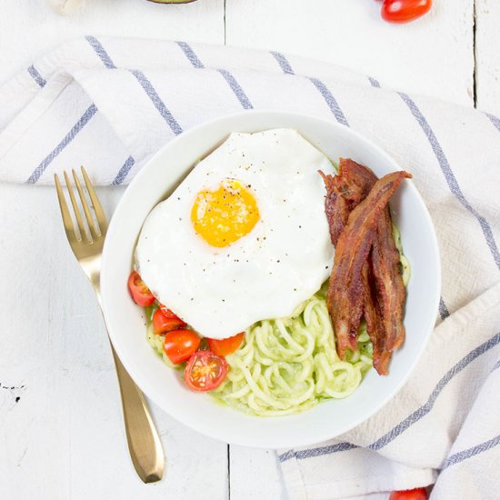 Zucchini Noodle Breakfast Bowl