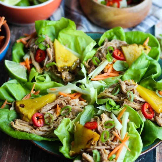 Slow Cooker Thai Pork Lettuce Wraps