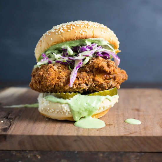 Fried Chicken Sandwich w Basil Slaw