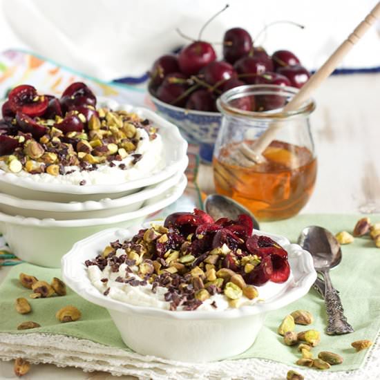 Cherry Pistachio Ricotta Bowl