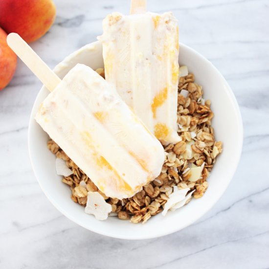 Peaches & Cream Breakfast Popsicles