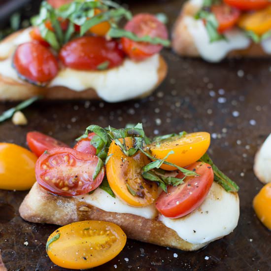 Bruschetta with Melted Mozzarella