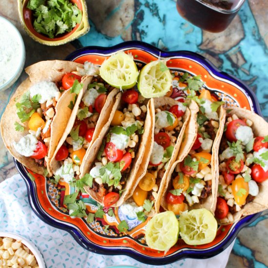 Black Bean Grilled Corn Tacos