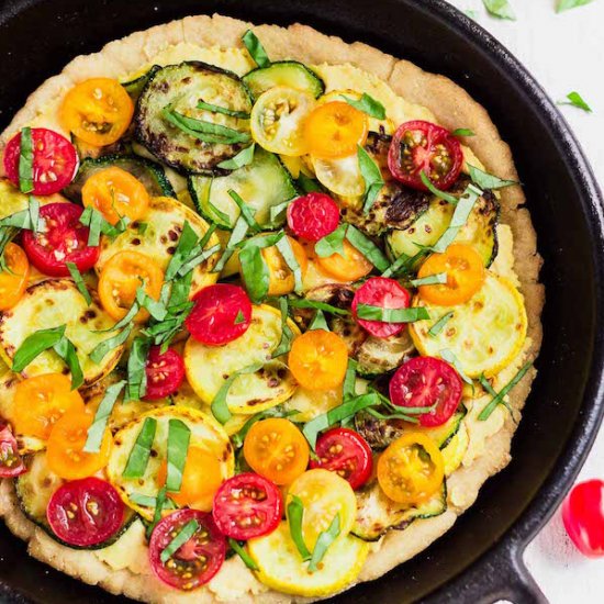 Vegan Hummus Skillet Pizza for Two