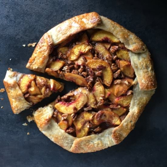 Peach and Pecan Galette