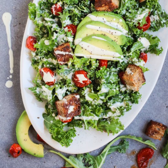 Vegan Kale Caesar Salad