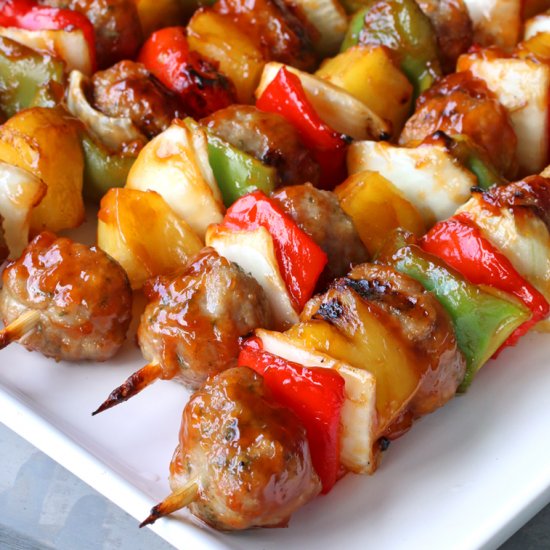 Sweet and Sour Meatball Kabobs