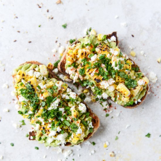 Mexican Grilled Corn Avocado Toast