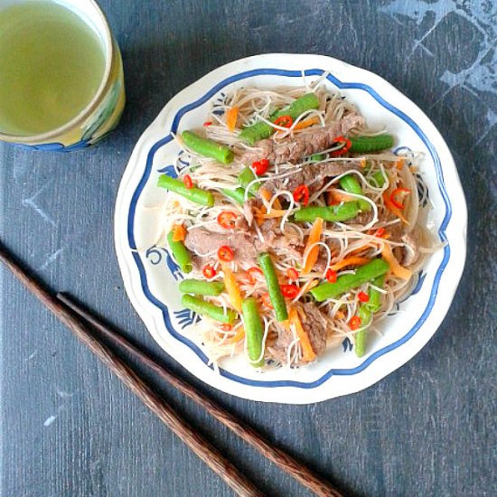 Beef and Veg Brown Rice Vermicelli