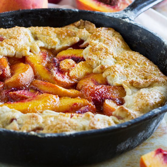 Cast Iron Peach Crostata