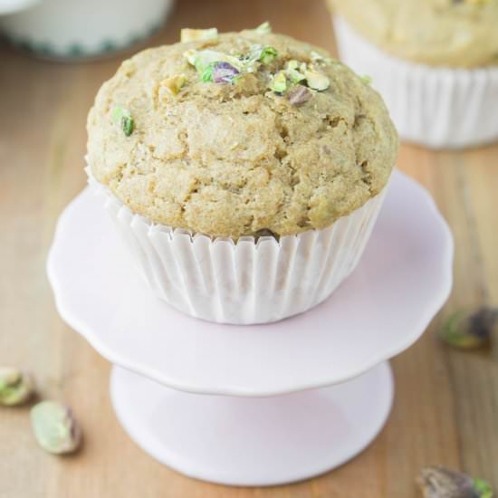 Healthy Banana Pistachio Muffins