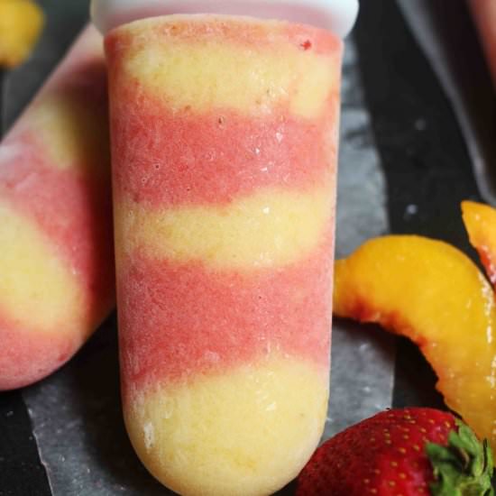 Strawberry Peach Popsicles