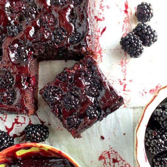 Blackberry Chocolate Brownie Cake