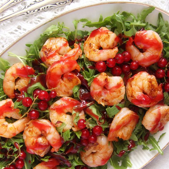 Tiger Prawns with Red Currant Sauce