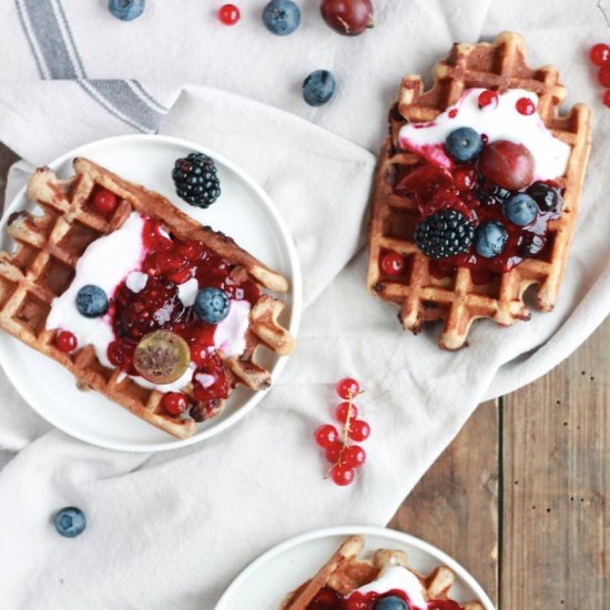 Chocolate Emmer Waffles