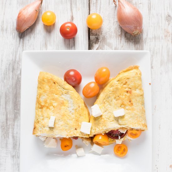 Tomato and Feta Cheese Omelette