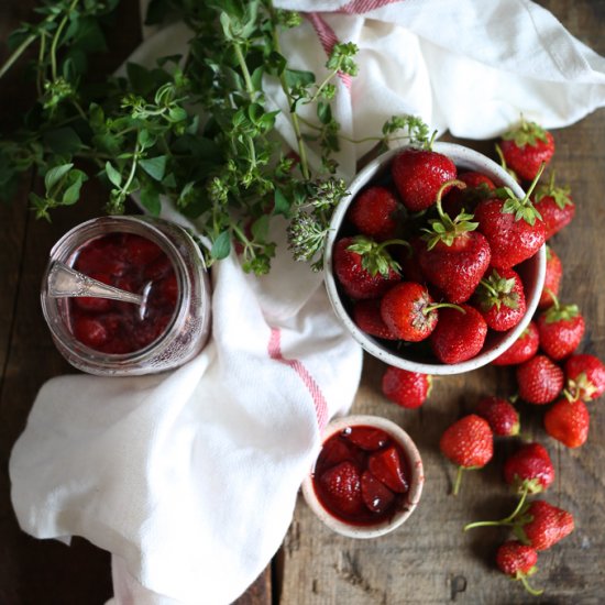 Honey Strawberry Jam with Herbs