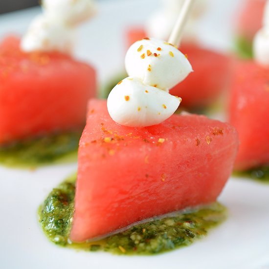 Spicy Marinated Watermelon Bites