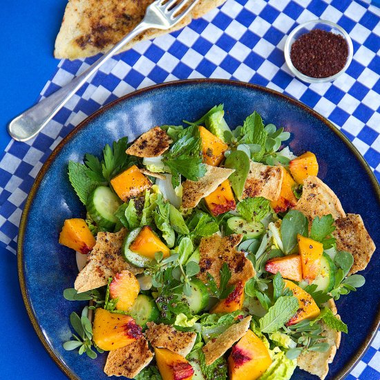 Summer Peach Fattoush Salad