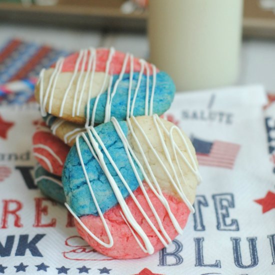 Patriotic Red White & Blue Cookies