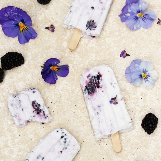 Blackberry Cream Popsicles.