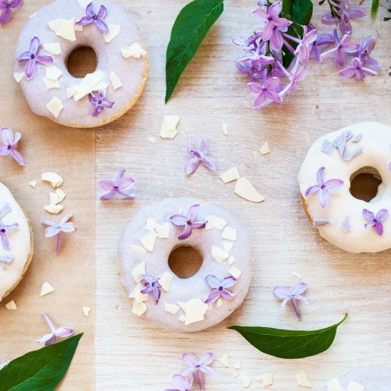 lemon, blueberry & lilac doughnuts