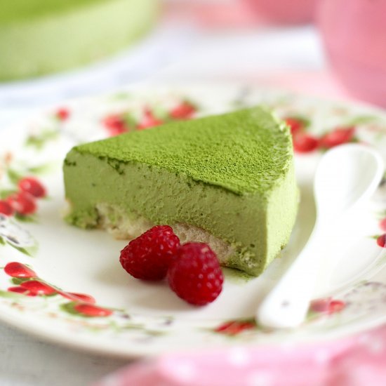 No bake green tea cheesecake