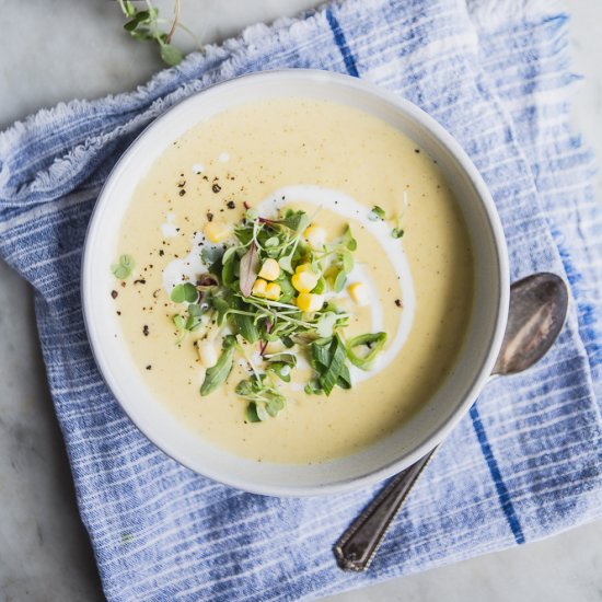 CORN AND LEEK BISQUE