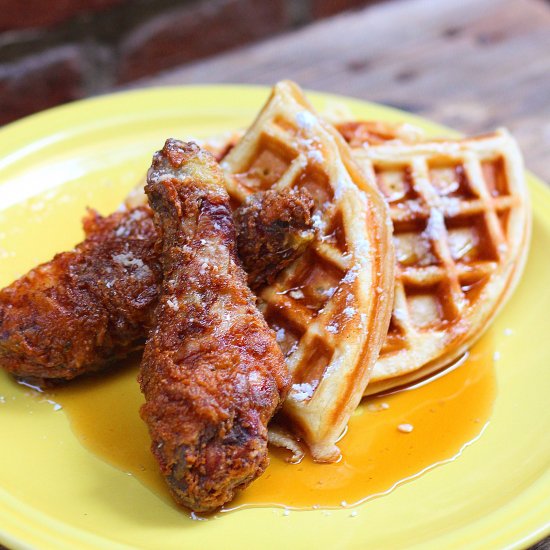 Cajun Fried Chicken and Waffles