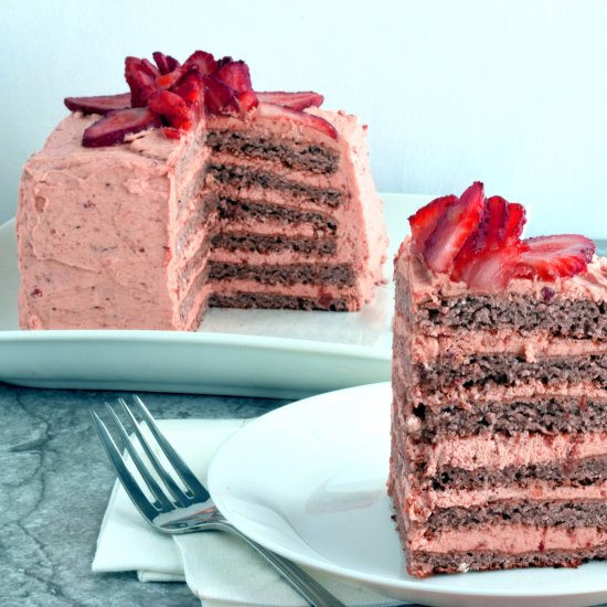 AIP Paleo Strawberry 6-Layer Cake