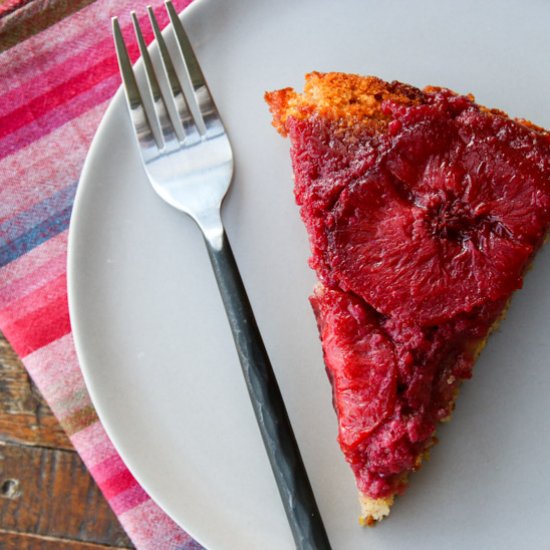 Plum, Rum & Almond Upside Down Cake