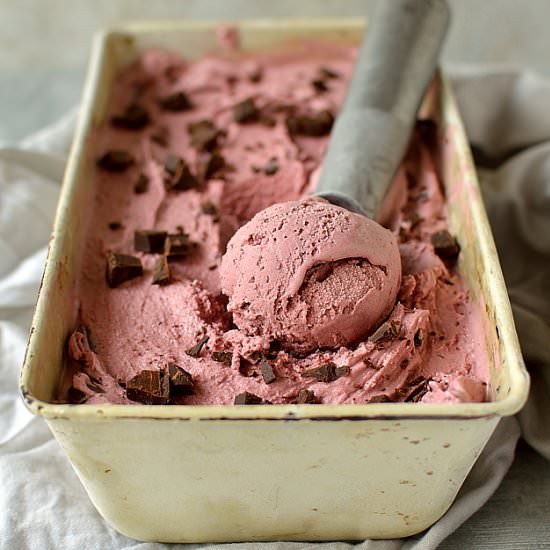 Balsamic Roasted Cherry Ice Cream