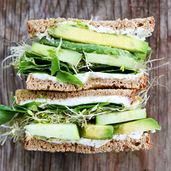 Cucumber and Avocado Sandwich