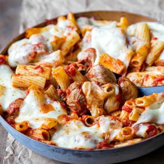 Skillet Meatball Pasta