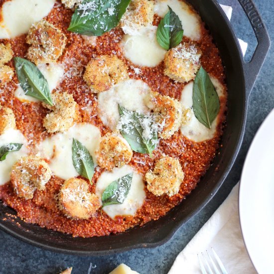 Shrimp Parmesan Quinoa Skillet