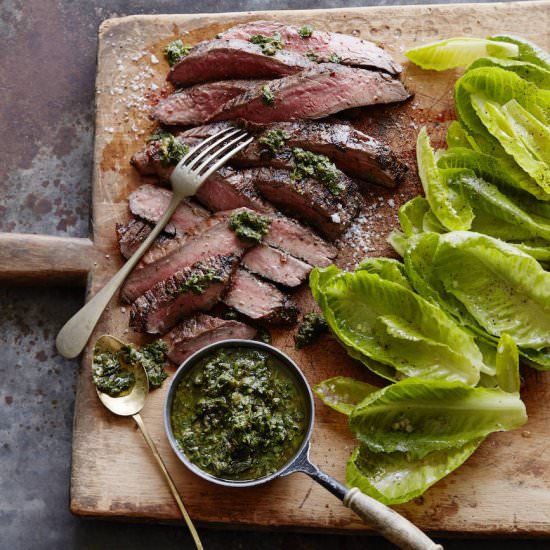 Grilled Flank Steak & Salsa Verde