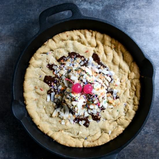 Peanut Butter Skillet Cookie Sundae