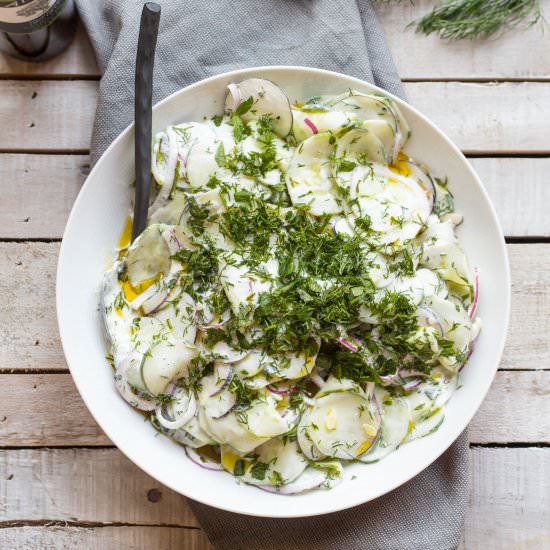 Cucumber Radish Salad with Yogurt