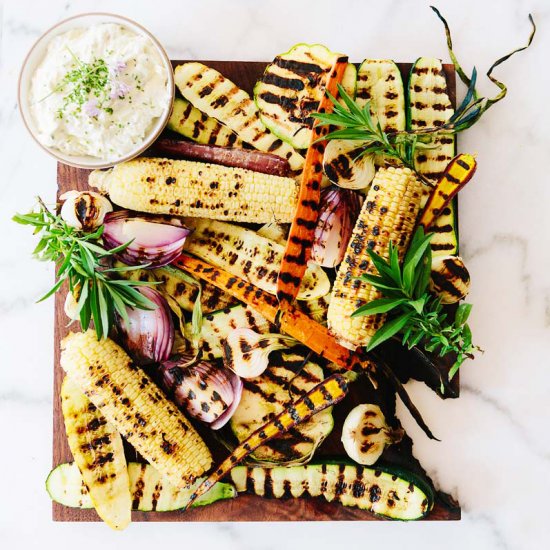 Grilled Veggies/Whipped Goat Cheese