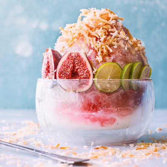 Fig and Lime Shave Ice with Coconut