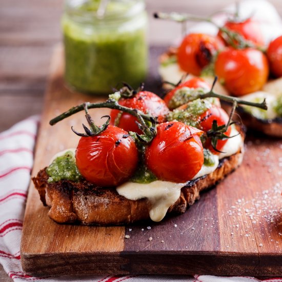 Grilled Caprese Bruschetta