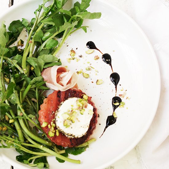 Grilled Watermelon Watercress Salad