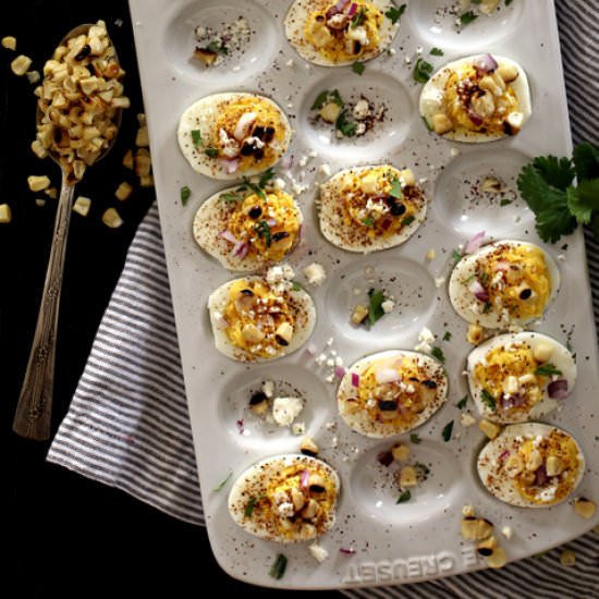 Mexican Street Corn Deviled Eggs