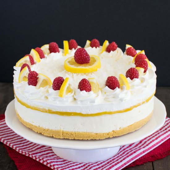 No Bake Lemon Macaroon Cheesecake