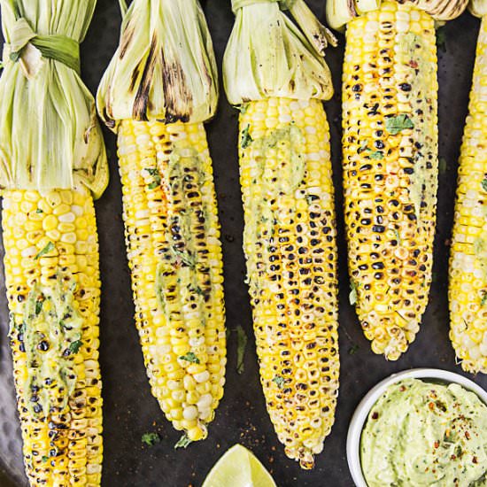 Corn with Avocado-Sriracha Butter